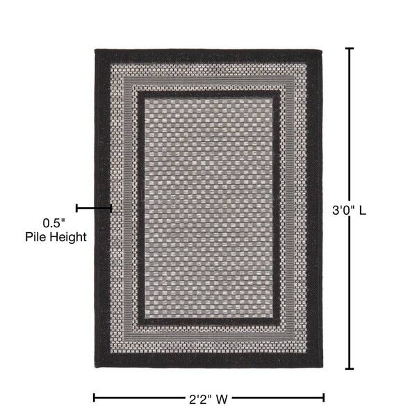 Unique Loom Outdoor Multi Border Gray 2' 2 x 3' 0 Area Rug 3127207 - The  Home Depot