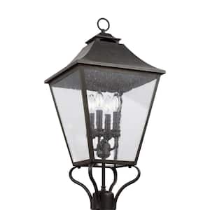 Galena 4-Light Outdoor Sable Lamp Post Light