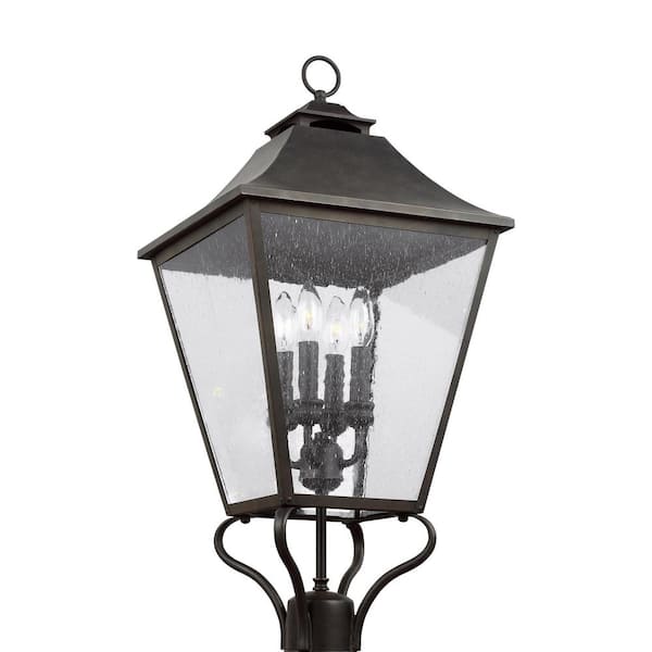 Generation Lighting Galena 4-Light Outdoor Sable Lamp Post Light