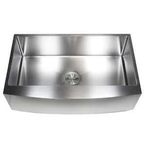 36 in. x 21 in. x 10 in. 16-Gauge Stainless Steel Farmhouse Apron Curve Front Single Bowl Kitchen Sink