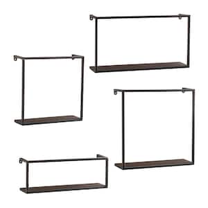 Zyther 4.5 in. x 18 in. x 14 in. Black Metal Decorative Wall Shelves