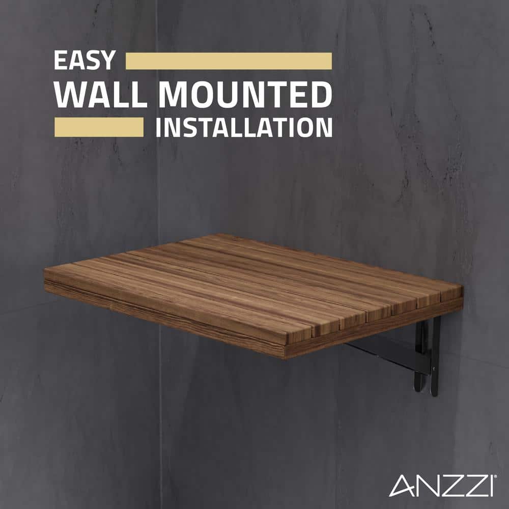 Teak Wood Foldable Wall Mounted Shower Seat