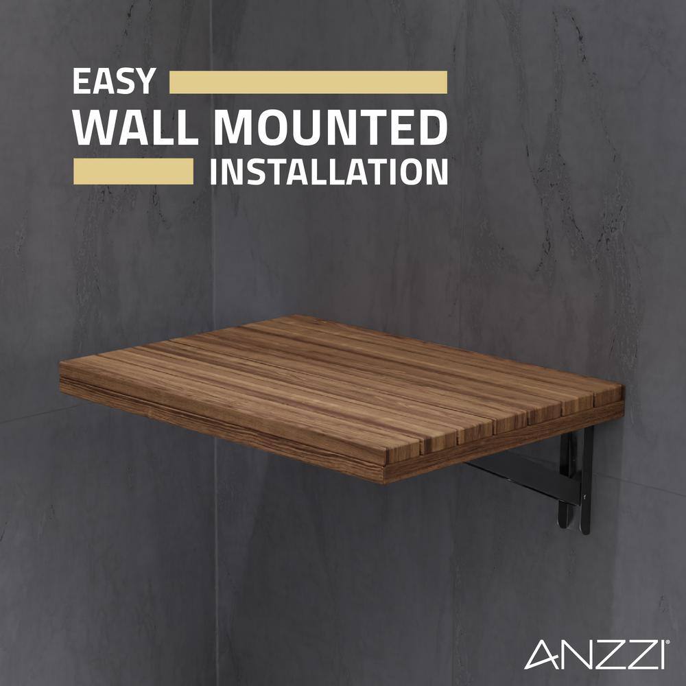 Shoren 24" Teak Wood Wall Mounted Shower Seat
