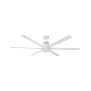 Draftsman 72.0 in. Indoor/Outdoor Integrated LED Matte White Ceiling Fan with Remote Control