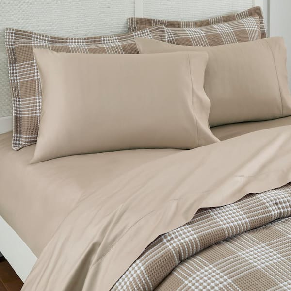 Home Decorators Collection 500 Thread Count Egyptian Cotton Sateen Biscuit King Sheet Set