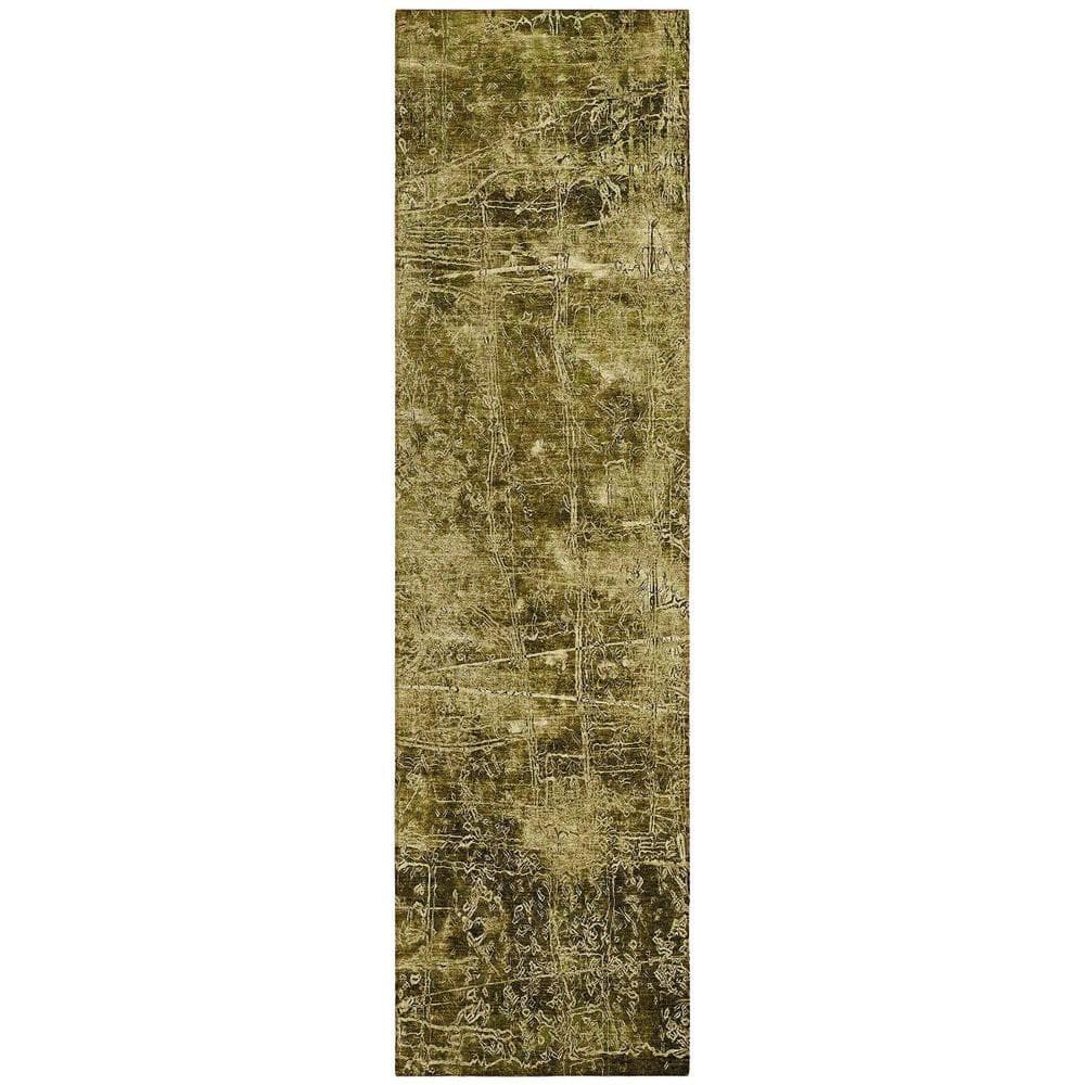 Green 2 ft. x 8 ft. Woven Abstract Runner Indoor/Outdoor Area Rug price history on PriceWatchPro