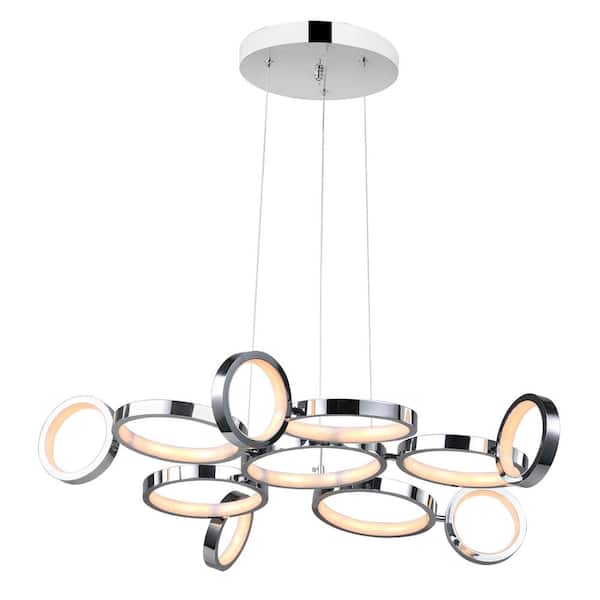 CWI Lighting Colette LED Chandelier With Chrome Finish
