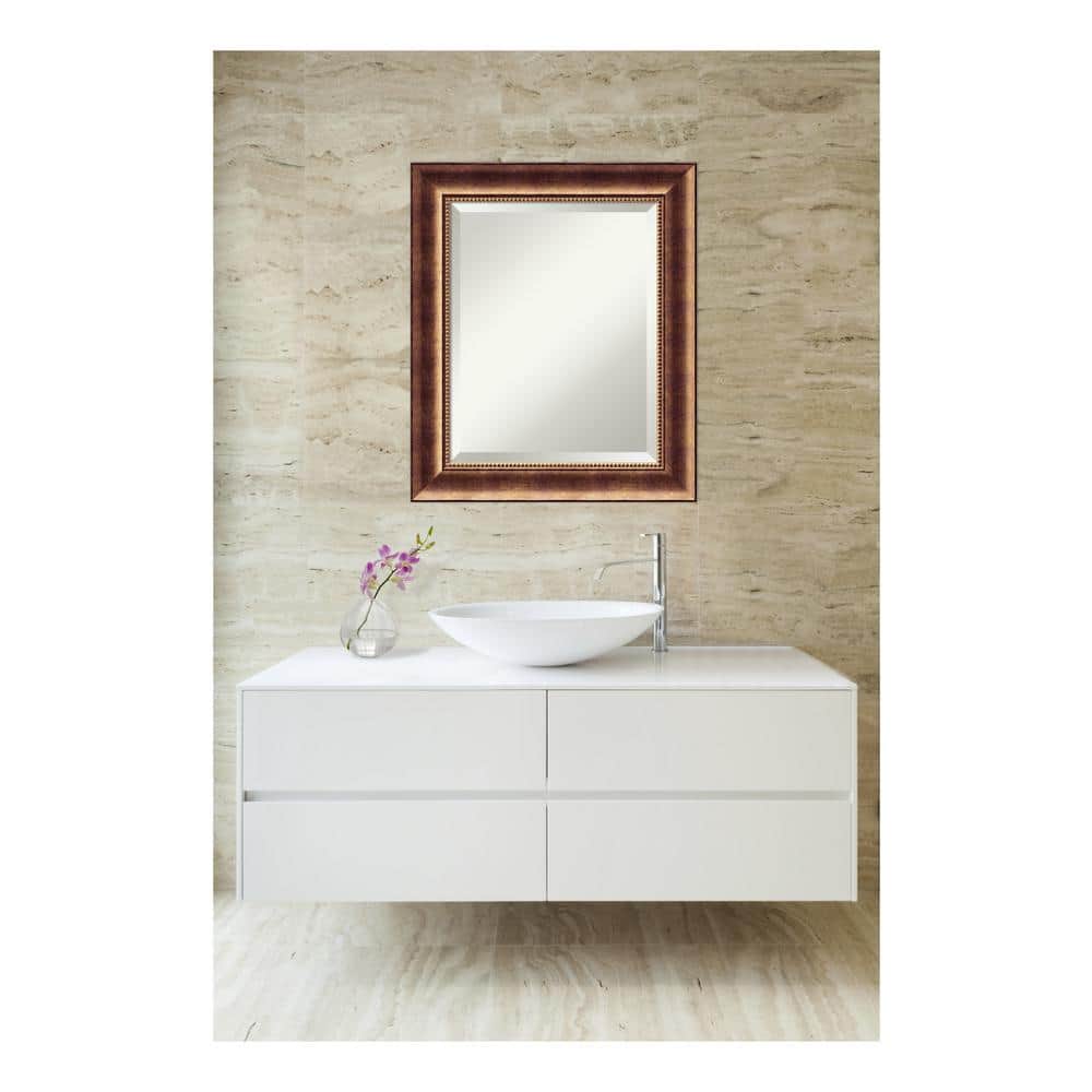 Manhattan Bronze 21.5 in. x 25.5 in. Beveled Rectangle Wood Framed Bathroom