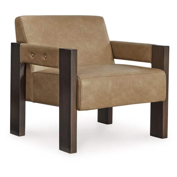 Adlanlock Brown Faux Leather Arm Chair