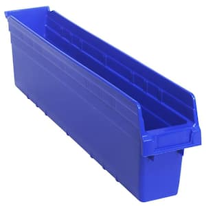 Store-Max 8 in. Shelf 3.6 Gal. Storage Tote in Blue (16-Pack)