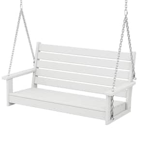 Monterey Bay 48 in. 2-Person Classic White HDPE Plastic Swing