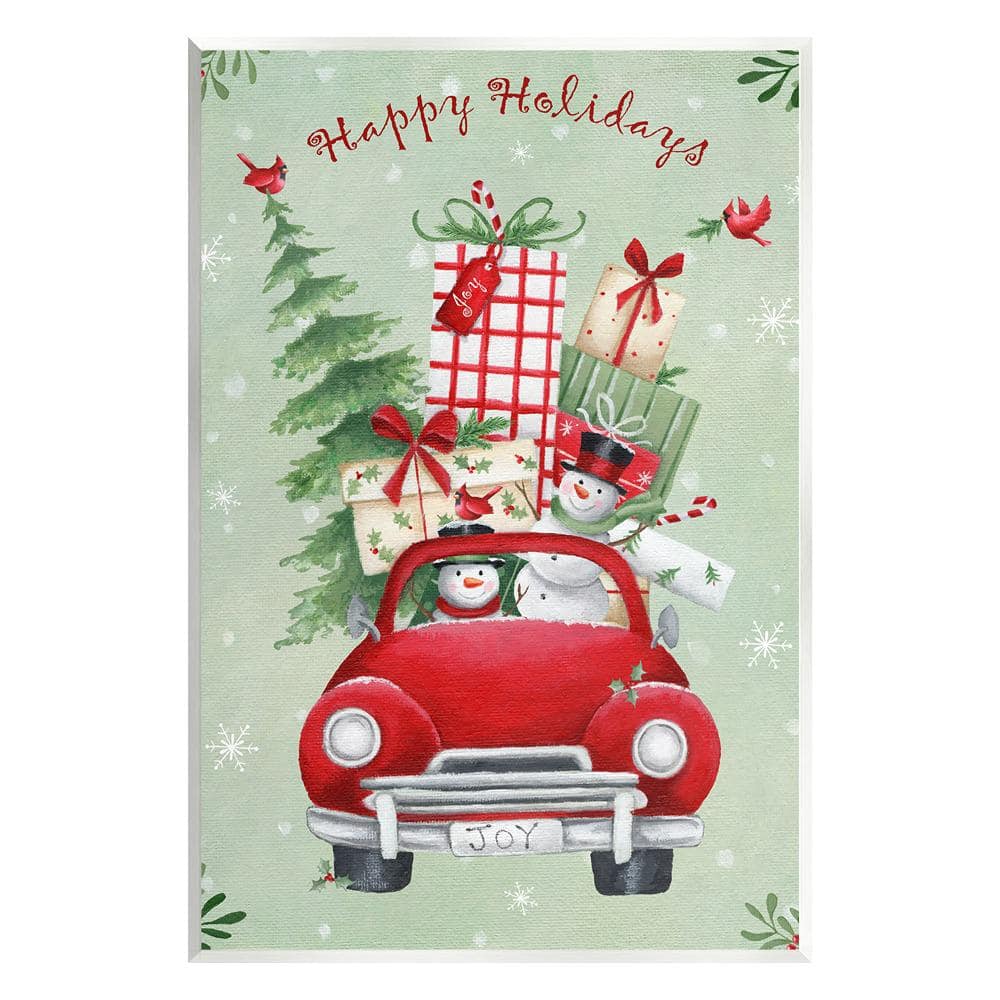 Holiday Stacked Gift Car by Emma Leach 1-Piece Unframed Graphic Print Travel Poster Art Print 15 in. x 10 in. price history on PriceWatchPro
