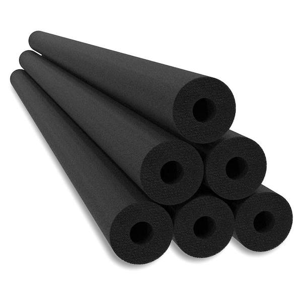 48 in. Black Pool Noodles, 6-Pack