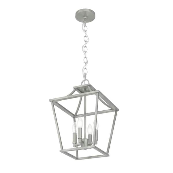 Hunter - Laurel Ridge 4 Light Brushed Nickel Lantern Pendant Kitchen Light