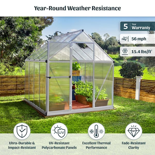 Mythos 6 ft. x 8 ft. Green/Clear DIY Greenhouse Kit