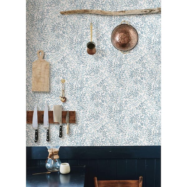 Cloud Blue Terrace Vines Vinyl Matte Peel and Stick Wallpaper
