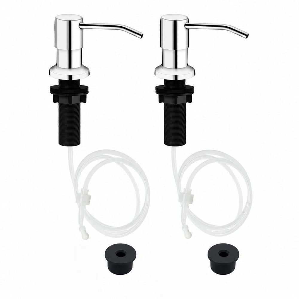 Wudkey 2-Pack Chrome Kichen Sink Soap Dispenser with 47 in