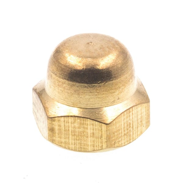 Prime-Line #8-32 Solid Brass Acorn Cap Nuts (10-Pack)