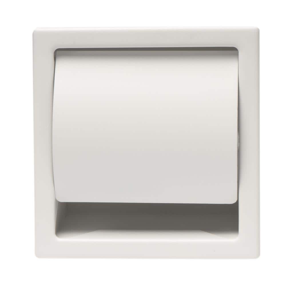 Matte White Stainless Steel Recessed Toilet Paper Holder with Cover