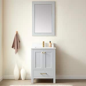 Shannon 24 in. W x 22 in. D 33.9 in. H Bath Vanity in Paris Grey with White Composite Stone Top