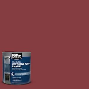 1 qt. #M140-7 Dark Crimson Semi-Gloss Enamel Urethane Alkyd Interior/Exterior Paint
