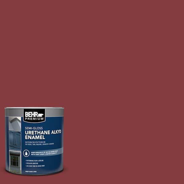 1 qt. #M140-7 Dark Crimson Semi-Gloss Enamel Urethane Alkyd Interior/Exterior Paint