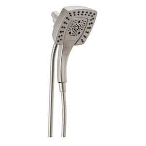 In2ition 5-Spray Patterns 1.75 GPM 5.25 in. Wall Mount Dual Shower Heads with H2Okinetic in Lumicoat Stainless