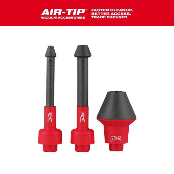 Milwaukee - AIR-TIP 1-1/4 in. - 2-1/2 in. Conduit Line Puller Attachment For Wet/Dry Shop Vacuums (3-Piece)