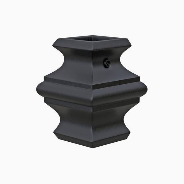 EVERMARK Stair Parts 1/2 in. Matte Black Metal Knuckle Baluster Fitting for Stair Remodel