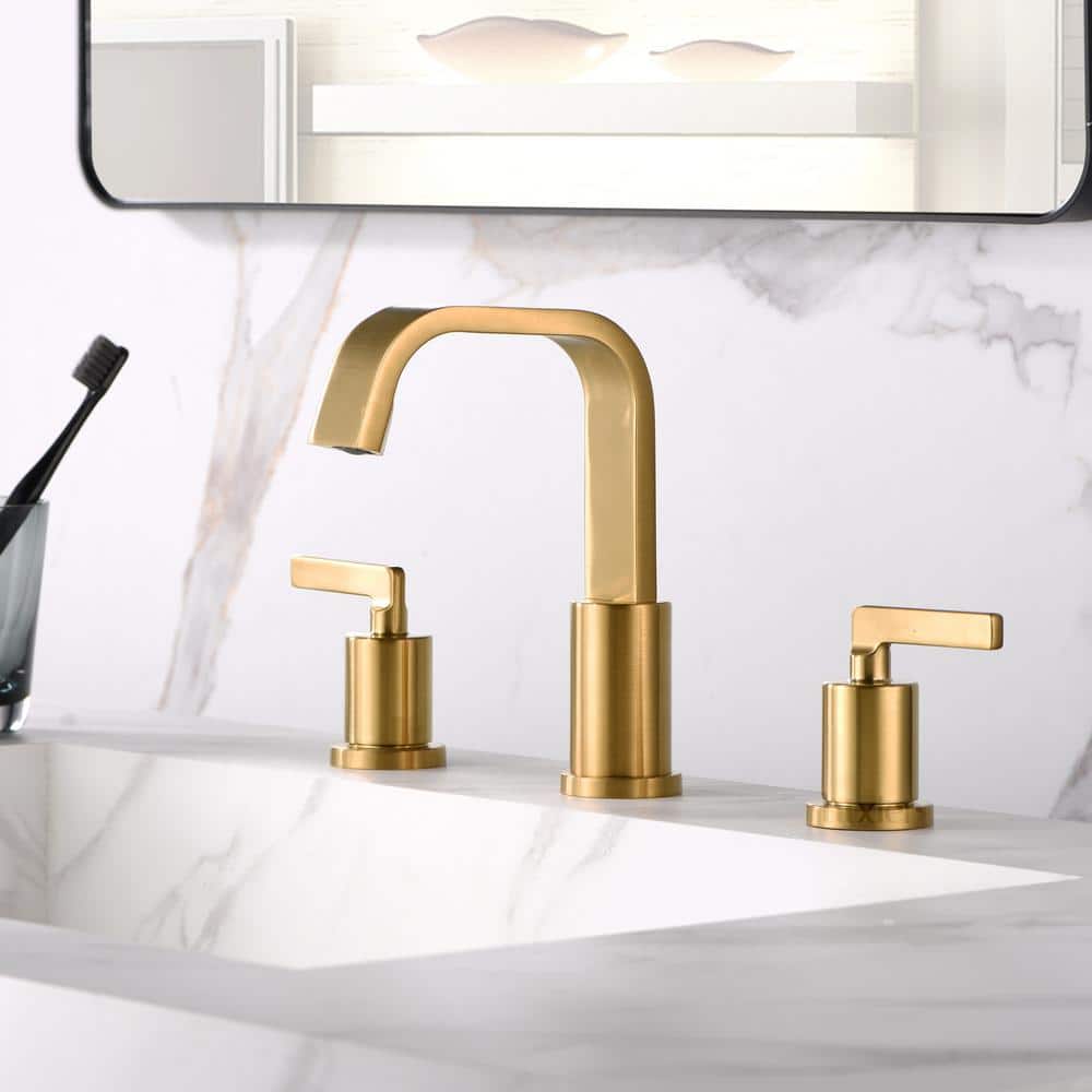 Bronze 2-Handle Widespread Bathroom Faucet with Drain Assembly