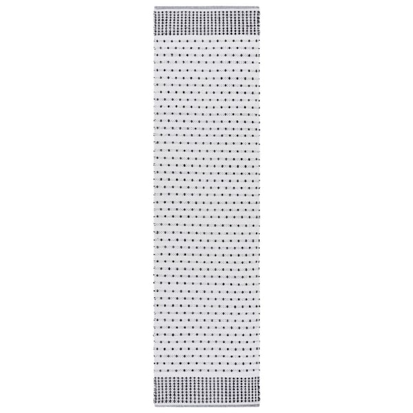 Montauk 2 ft. x 9 ft. Black/Ivory Dainty Striped Runner Rug
