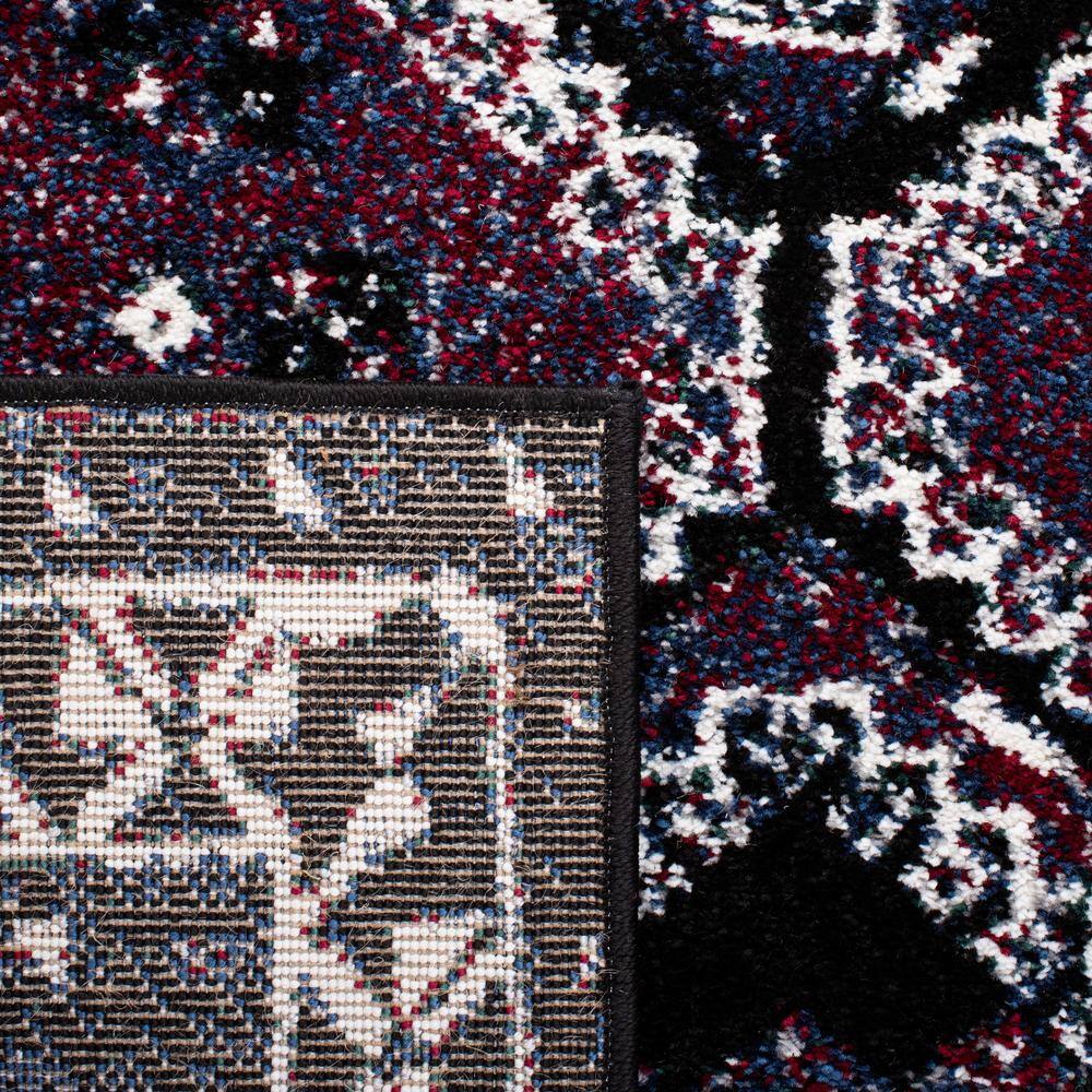 Vintage Hamadan Black and Purple Rectangular Synthetic Area Rug