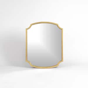 Medium Rectangle Gold Painted Wood Classic Mirror (30 in. H x 24 in. W)