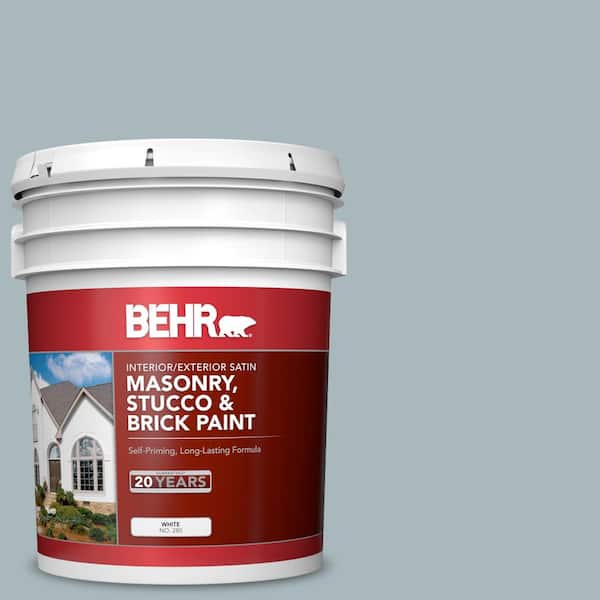BEHR 5 gal. #N470-3 Half Sea Fog Satin Interior/Exterior Masonry, Stucco and Brick Paint