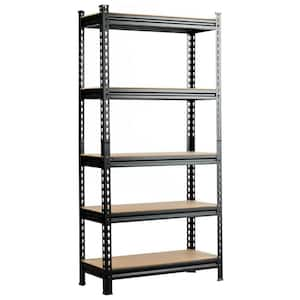 Black 5-Tier Heavy Duty Steel Adjustable Boltless Garage Storage Shelving Unit (30 in. W x 60 in. H x 12 in. D)