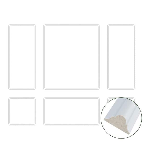 0.71 in. D X 47 in. W x 56.2 in. L (Set of 6) Primed Polystyrene Un-Assemble Panel Moulding Frame