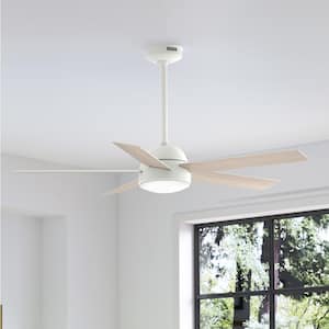 Sierra 52 in. Indoor/Outdoor Porcelain White Standard Ceiling Fan with LED Light Kit and Remote Control