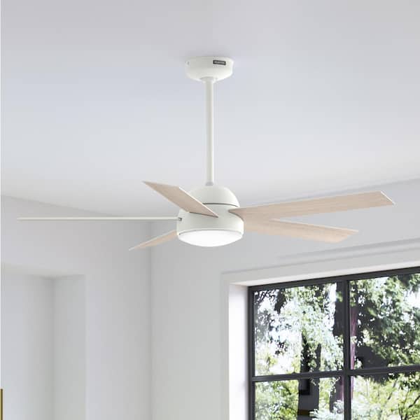 Sierra 52 in. Indoor/Outdoor Porcelain White Standard Ceiling Fan with LED Light Kit and Remote Control