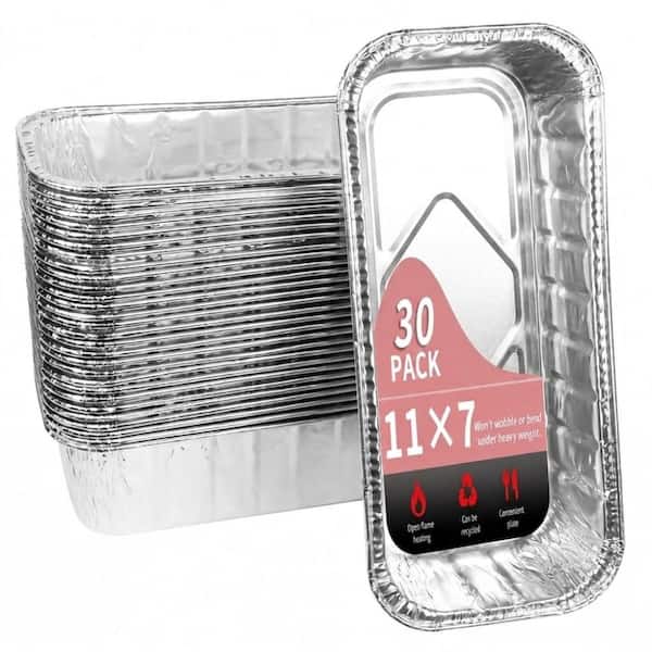 40 Pack Extra Large Disposable Aluminum Foil Grill Drip Pan Liners 13.1 x 9.1 x 2.0 Inches Grease Catcher