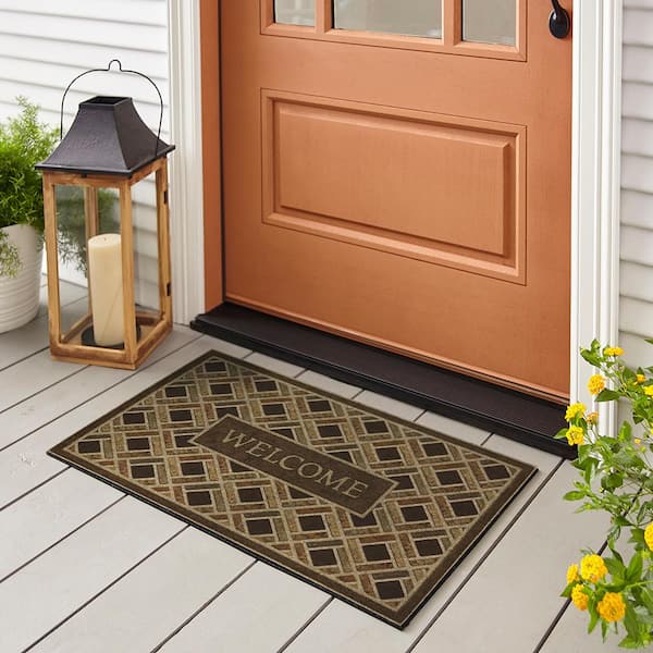StyleWell Woven Border Welcome Impressions 24 in. x 36 in. Door 