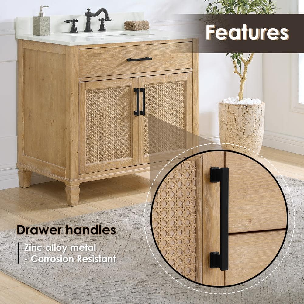Solana 36" Weathered Fir and White Quartz Vanity