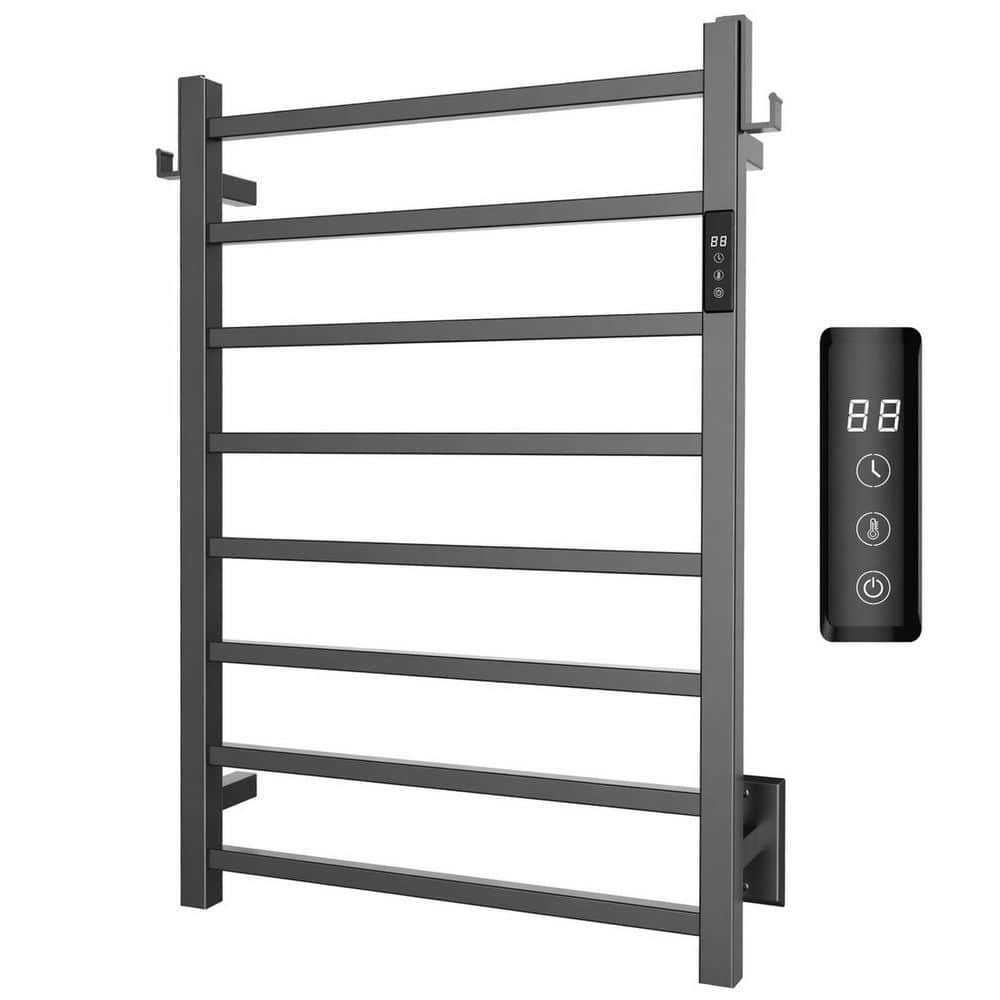 Square Heated Towel Warmer with 8 Bars, Smart Timer and Thermostat Control, Matte Black Stainless Steel price history on PriceWatchPro