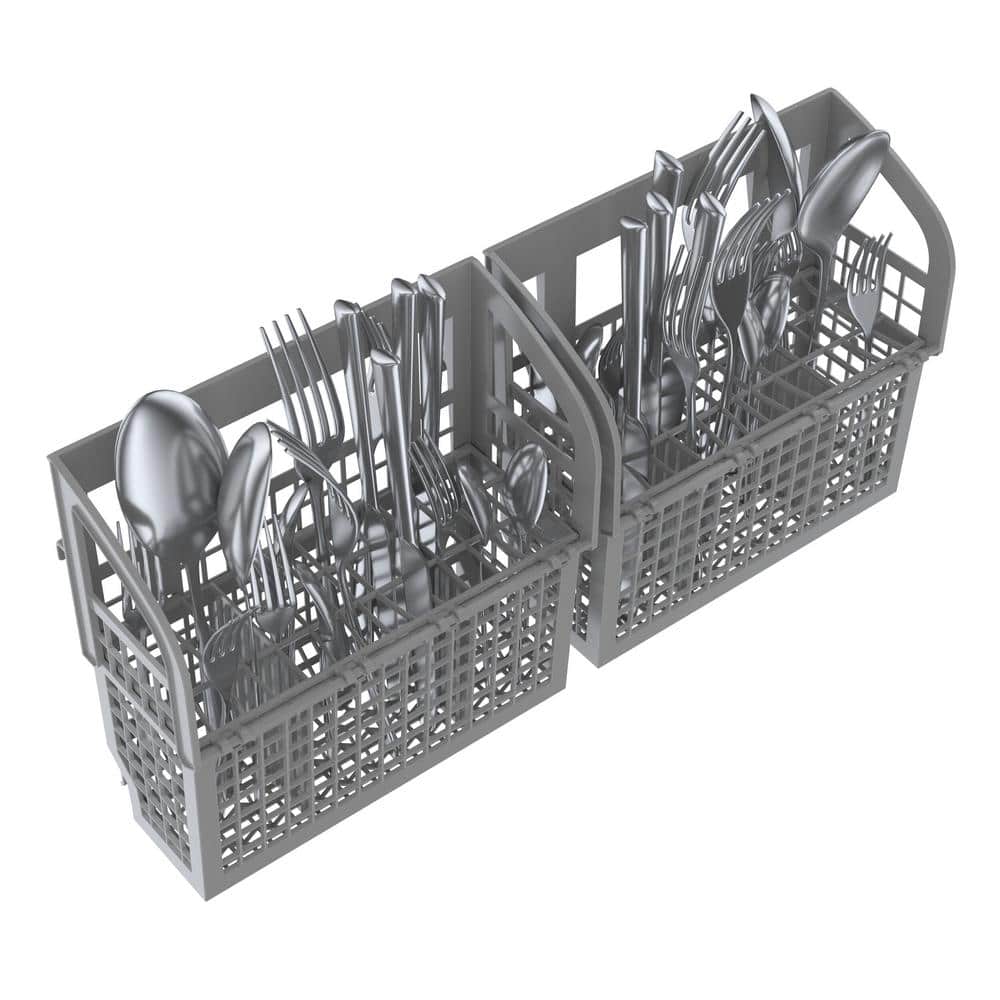 24" White Built-In Dishwasher with Stainless Steel Tub