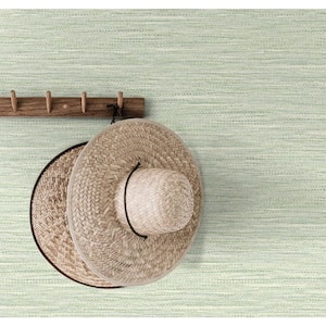 60.75 sq. ft. Tedlar Aloe Braided Faux Jute High Performance Vinyl Unpasted Wallpaper Roll