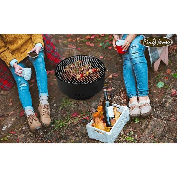 ストーブ/コンロ REVOLVER FIRE PIT, BBQ GRILL &amp; TABLE Solid Base Revolver Fire Pit With Wooden Top – Northline Express