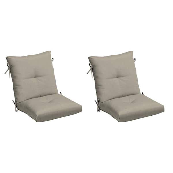 ARDEN 21 x 21 EarthFiber Outdoor Plush Modern Tufted Polyfill Dining Chair Cushion, Sandbar Taupe Texture (Set of 2)