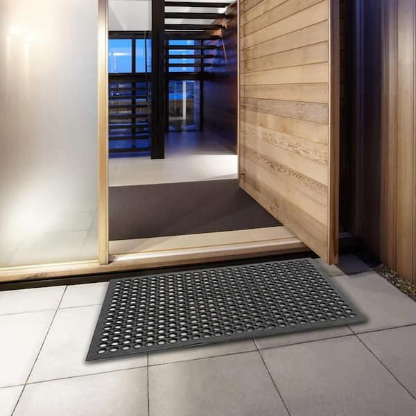 24 in. x 36 in. Rubber Floor Mat Indoor Anti-Fatigue Non-Slip with Holes