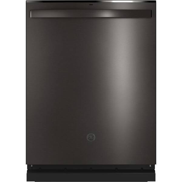 GE 24 in. Black Stainless Steel Top Control Built-In Tall Tub Dishwasher 120-Volt with 3rd Rack, Steam Cleaning, and 46 dBA