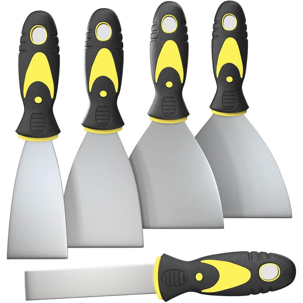 Putty Knife Set Stainless Steel Scraper Tool No Rusting Comfortable Grip for Drywall Wallpaper 5 Pack price history on PriceWatchPro