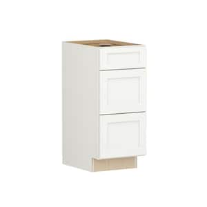 Shaker Full Overlay 15 in. W x 20.75 in. D x 34.5 in. H Plywood Assembled Vanity Drawer Base Bath Cabinet in Linen White